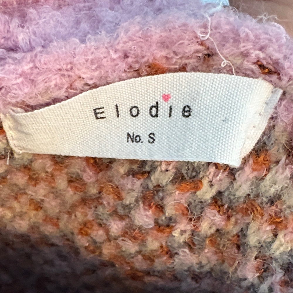Elodie Pink and Gray Patterned Crewneck Sweater - Picture 2 of 7